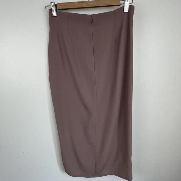 Aritzia Babaton Mayhew Midi Skirt Dusty Mauve Women's Size 4 Side Slit Stretchy - Picture 6 of 12